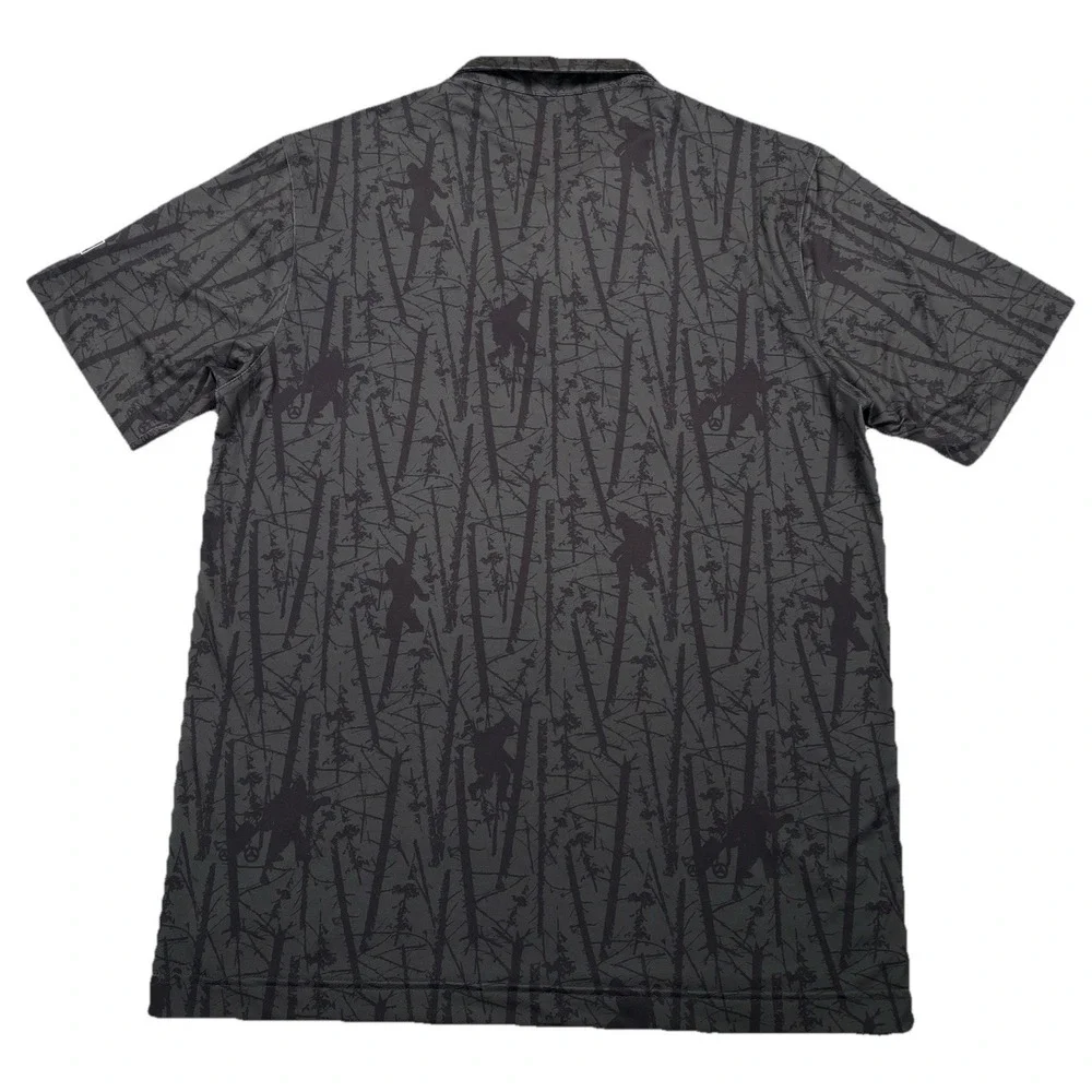 Waggle Golfin' With Squatch Sasquatch Golf Polo Gray Men's Medium NWT - Picture 2 of 7